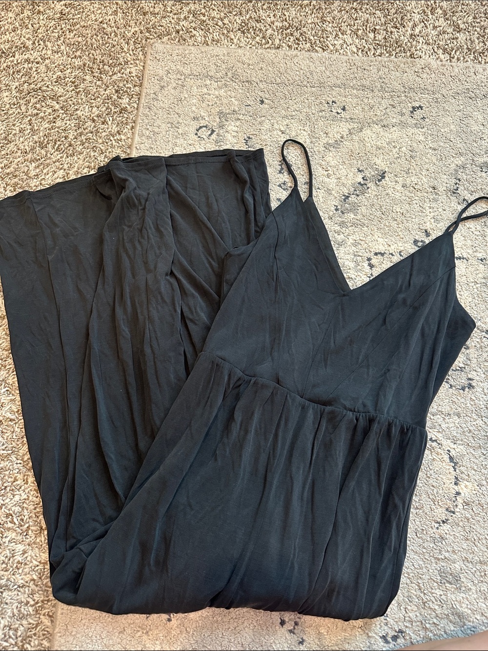 Black Spaghetti Strap V-Neck Pants Romper